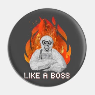 Gorilla Tag Like a Boss VR Gamer Merch Pin