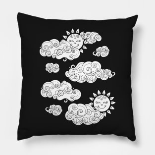 Noncolored Fairytale Weather Forecast Print Pillow