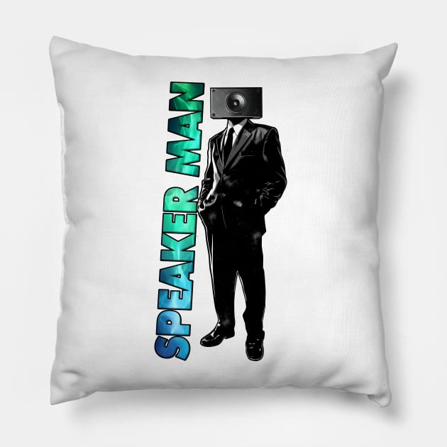 Speakerman of The alliance, skibidi toilet themed speakermen Pillow by Silurostudio