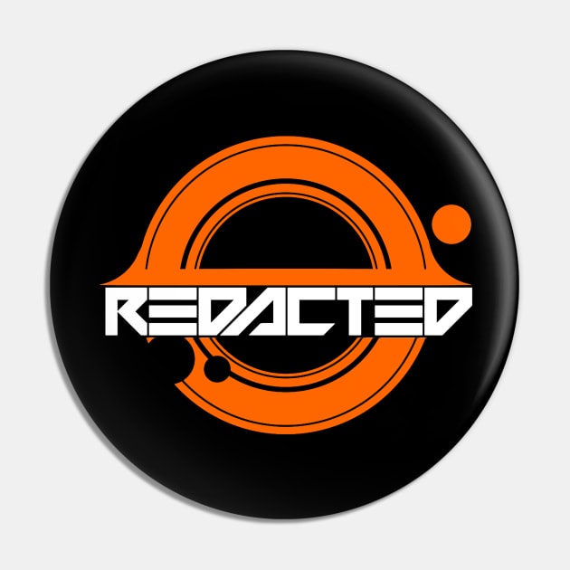 Redacted Logo Small White Pin by REDACTED