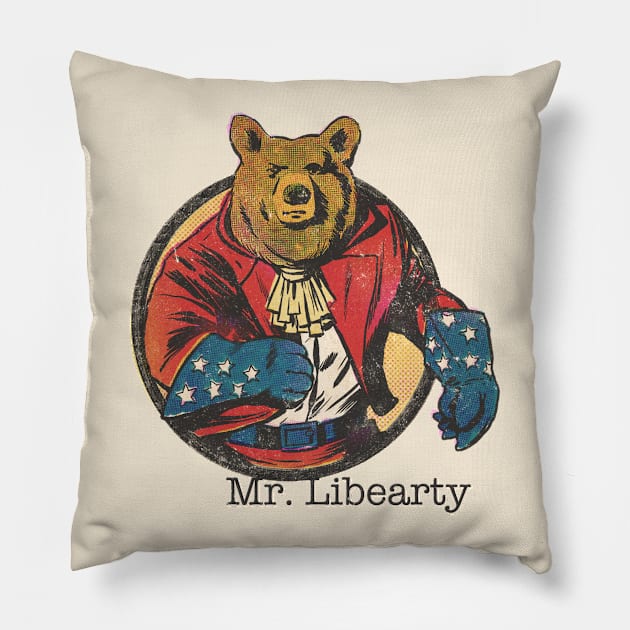 Mr. Libearty Pillow by ThirteenthFloor