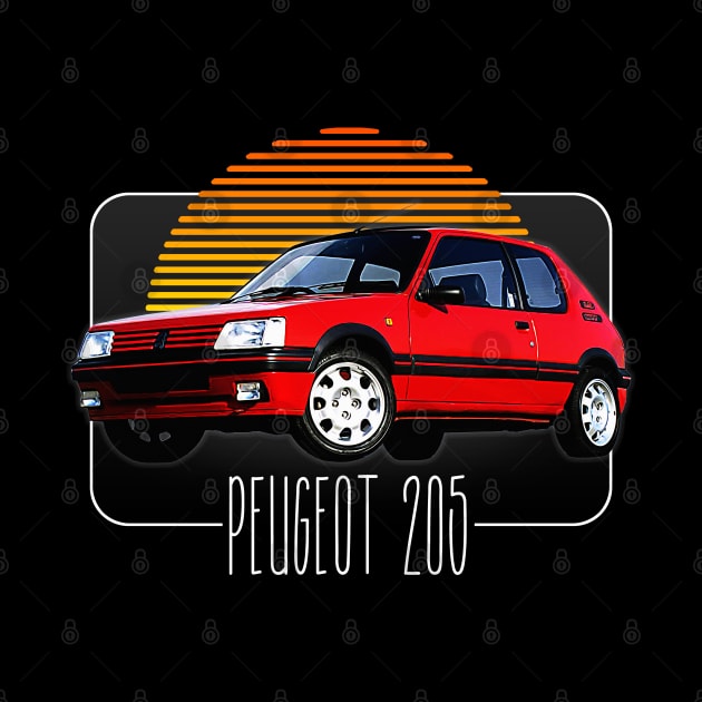 Peugeot 205 / Retro 80s Style Fan Design by DankFutura