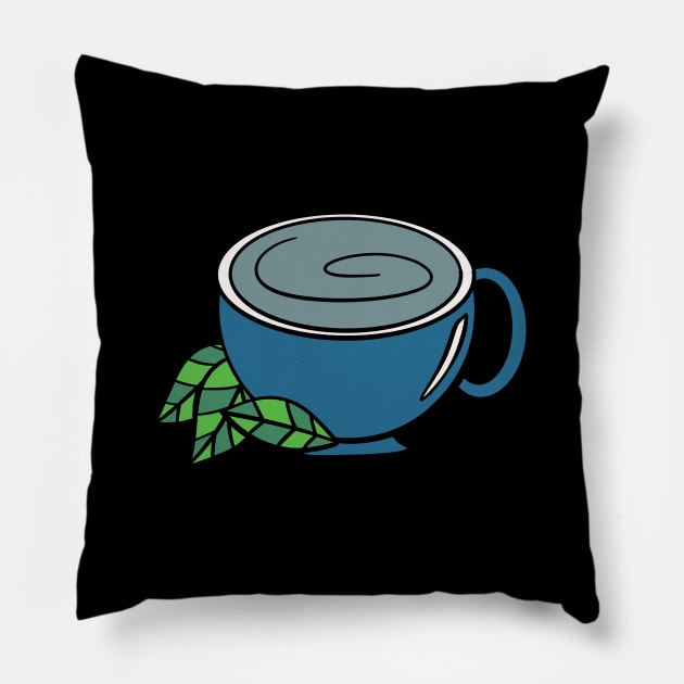 Cup of Tea Pillow by Kelly Louise Art