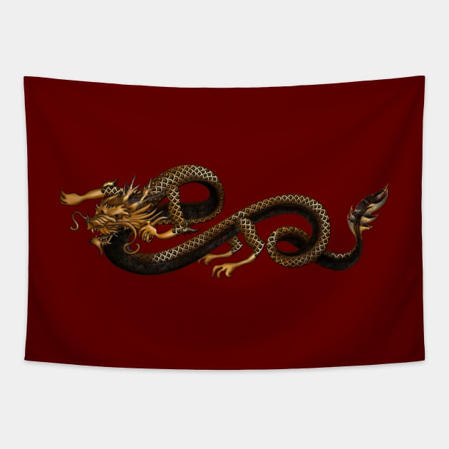 Golden Dragon Tapestry by lidijaarts