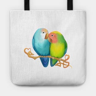 Pastel Lovebirds Tote