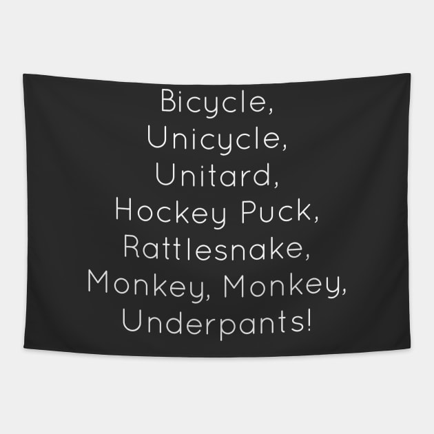 Monkey Monkey Underpants Tapestry by Raw Designs LDN