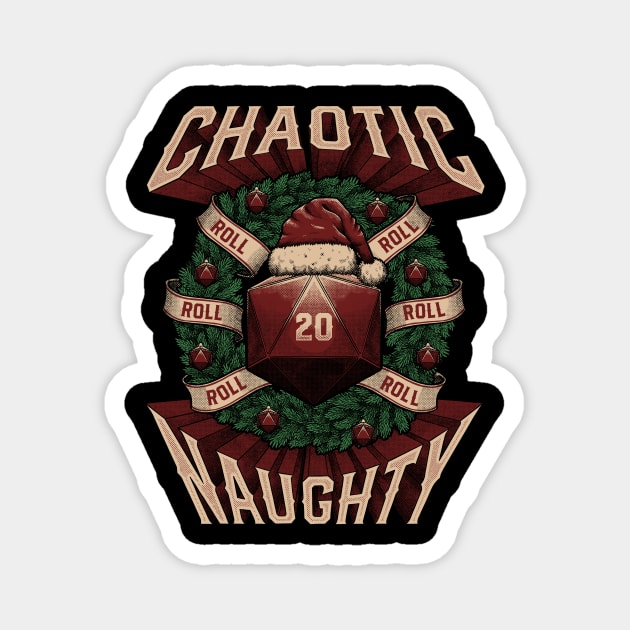 RPG - Christmas Alignment - Chaotic Naughty Magnet by The Inked Smith