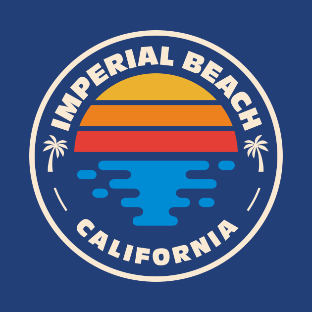 Retro Imperial Beach California Vintage Beach Surf Emblem by Now Boarding
