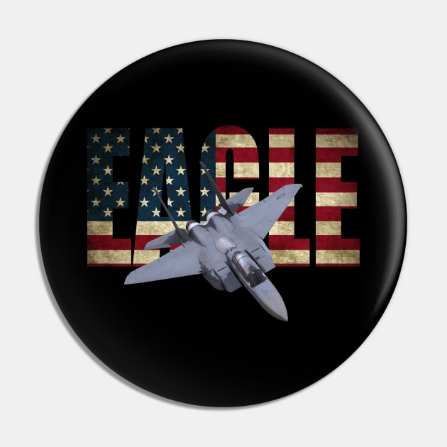 F-15 Eagle USAF Fighter Airplane Us Airforce Flag Pin by Dirty Custard Designs 