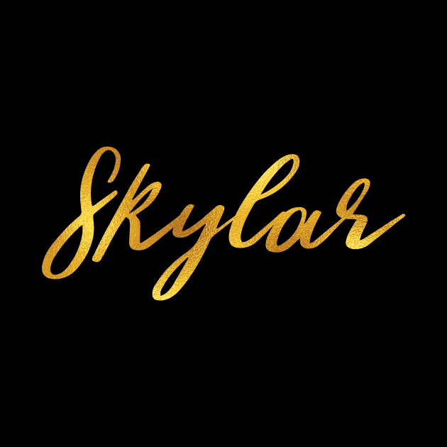 Skylar Name Hand Lettering in Faux Gold Letters by Pixel On Fire