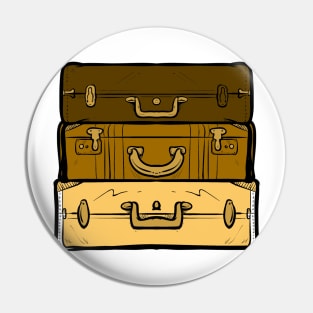 Vacation Travel Suitcase Cartoon Color Pin