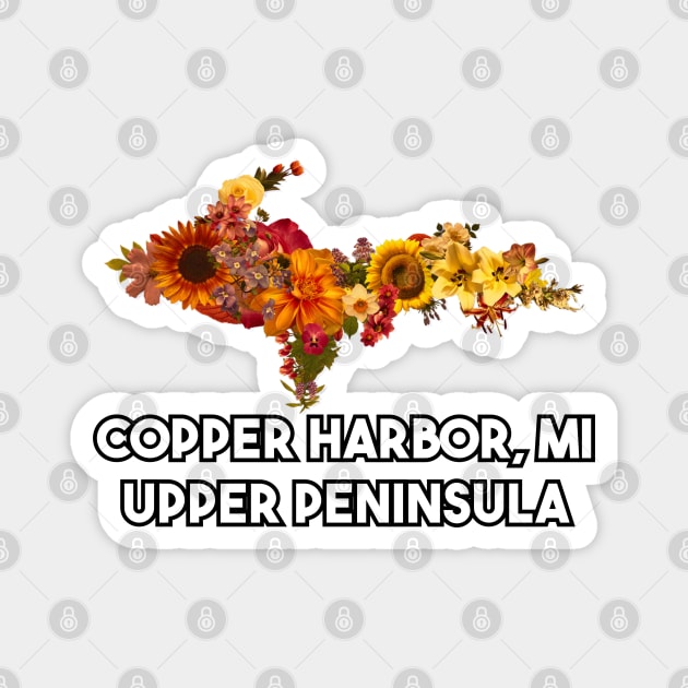 Floral Copper Harbor UP Logo Magnet by The Yooper Life