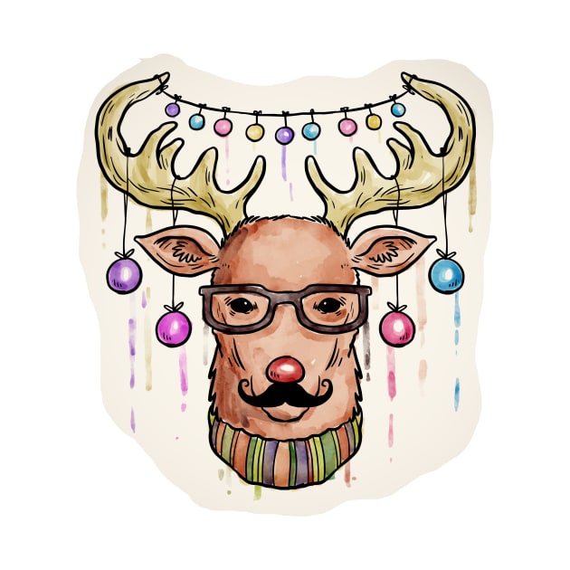 Dapper Christmas Reindeer by SandiTyche