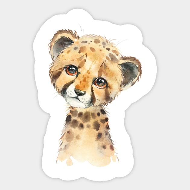 Cheetah Watercolor T-shirt Watercolor T-shirt Design 100% 