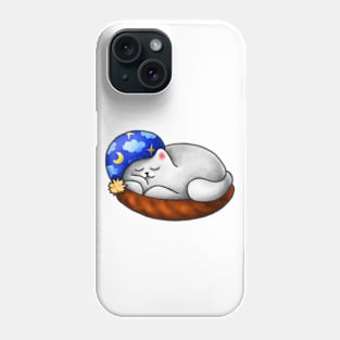 The white cat is sleeping Phone Case