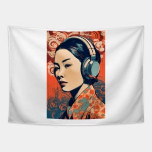 Asian American AAPI Asian Woman Music Lover Tapestry