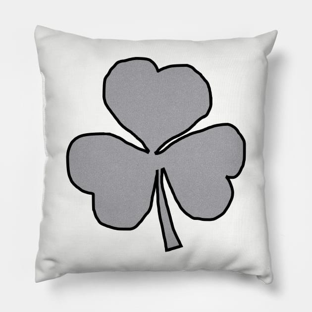 Shamrock Silver Pillow by ellenhenryart