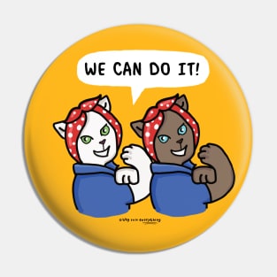 We Can Do It Cats #1 English Pin