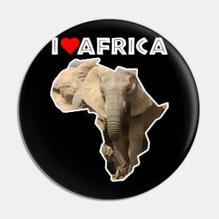 I Love Africa Elephant Mother and Calf Pin