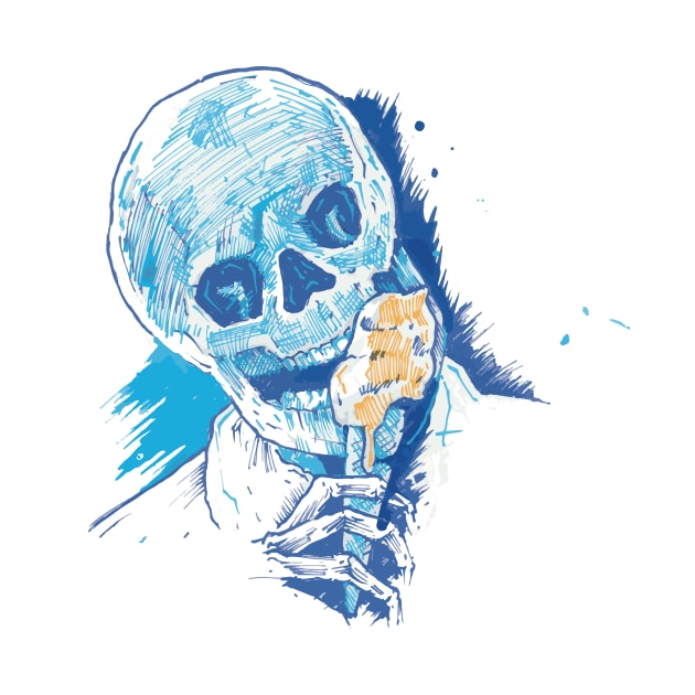 Beauty Spot - Skeleton Eating Ice Cream by christoff3000