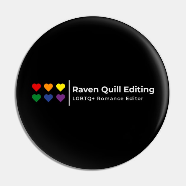 Alternative Raven Quill Editing Logo Pin by Raven Quill Editing, LLC