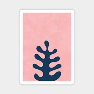 Abstract Shape Botanical Plant Pink, Scandi Artwork Magnet