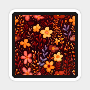 Night Time Floral Pattern Magnet