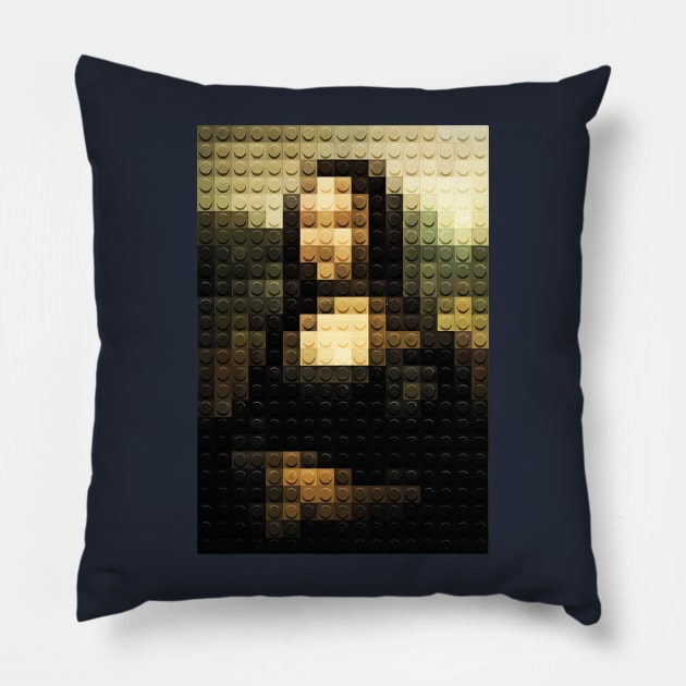 mona lisa lego Pillow by Lamink