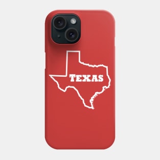 Texas Outline Text Phone Case