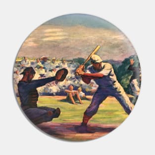 Vintage Sports Baseball Players in a Game Pin