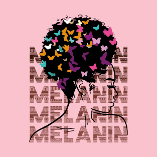 Melanin Afro Woman Shades , Melanin Poppin, Black Girl Magic T-Shirt