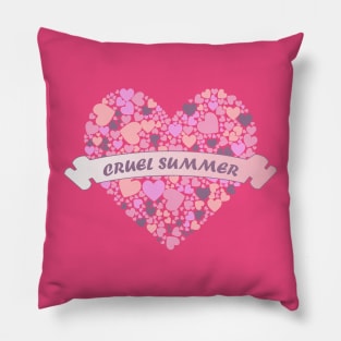 Cruel Summer Pink Hearts 4 Pillow