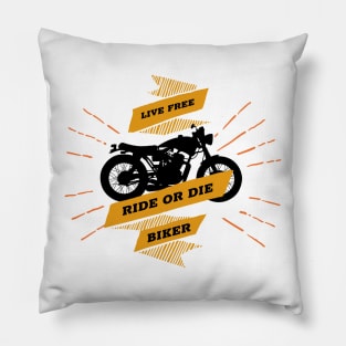 Live Free Ride Or Die - Biker Pillow