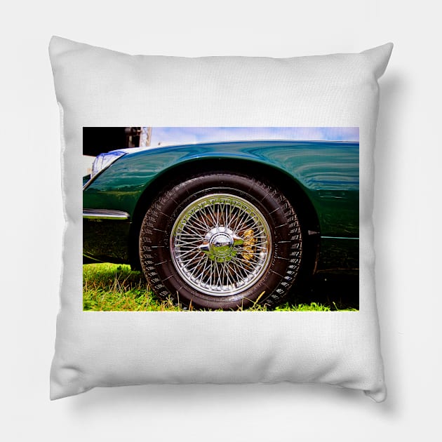 E-Type Jaguar Classic Motor Car Pillow by AndyEvansPhotos