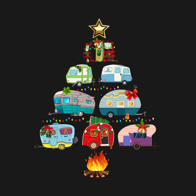 Disover Camper Christmas Tree Vehicles Camping RVing Trailers Gift - Funny Christmas Gift - T-Shirt