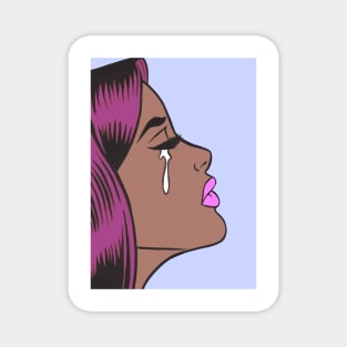 Pop Art Crying Girl Magnet
