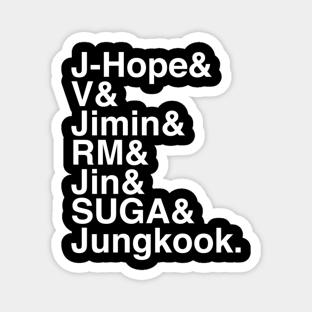 BTS Band Name List - Bts - Magnet | TeePublic