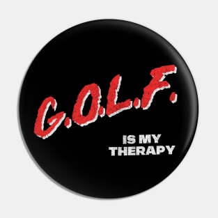 Golf Is My Therapy / 80s Style Golf Lover Faded Design Pin