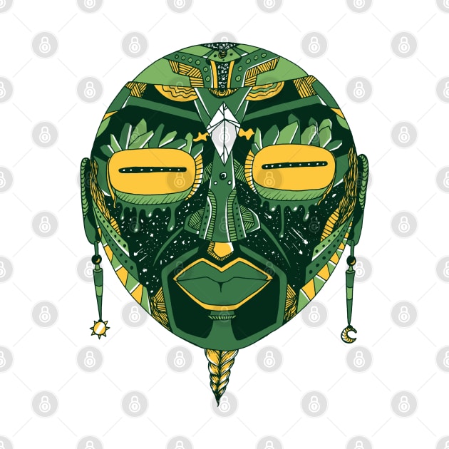 Forrest Green African Mask 2 by kenallouis