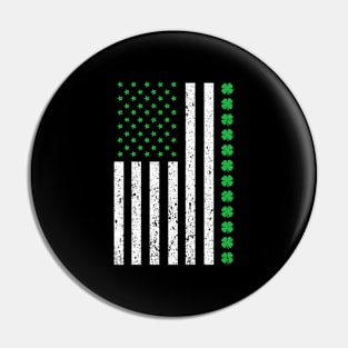 Shamrock Irish Usa Flag St Patricks Day Pin