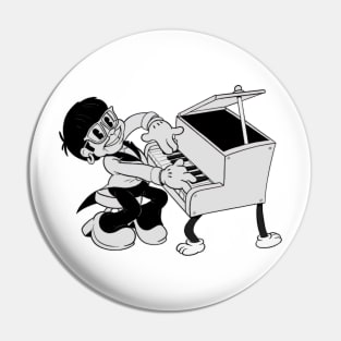 1930s rubberhose rockstar playing the piano Pin