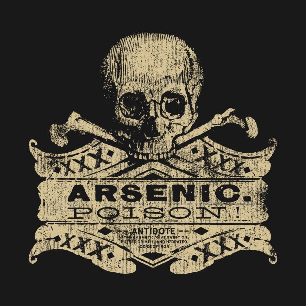 Vintage Arsenic Skull Poison Label Halloween Tee by DeadMonkeyShop