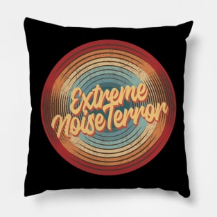 Extreme Noise Terror Vintage Circle Pillow