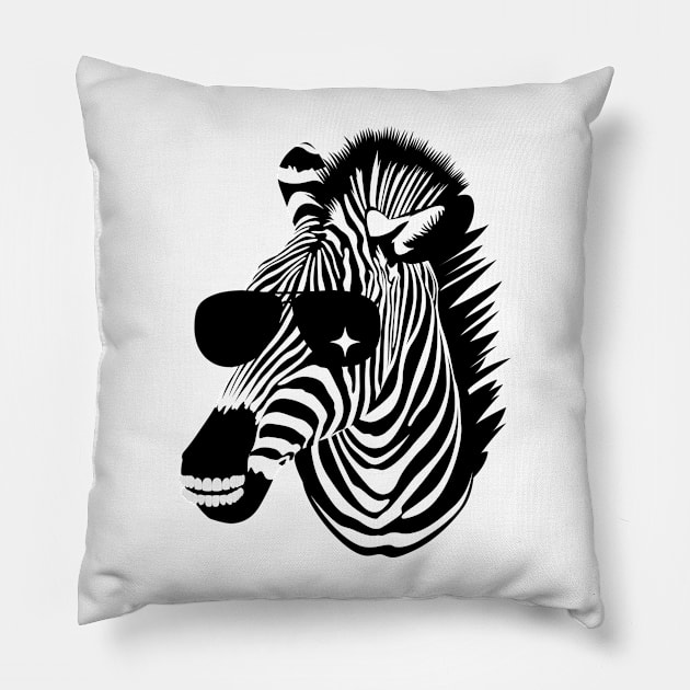 cool zebra Pillow by MaxiVision