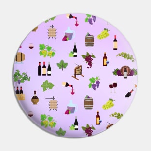 Colorful wine and grapes pattern Pin