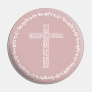 cross floral Pin