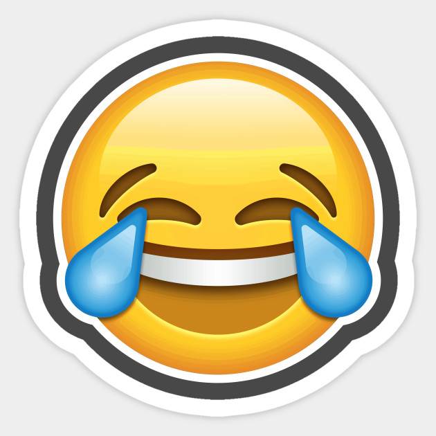 Tears of Joy Emoji - Emoji - Sticker | TeePublic