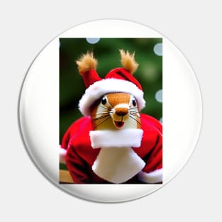 LAUGHING FATHER XMAS SQUIRREL Pin
