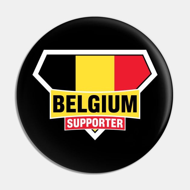 Belgium Super Flag Supporter Pin by ASUPERSTORE