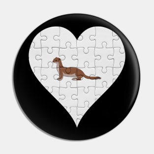 Jigsaw  Weasel Heart Design - Wild Animal Weasel Pin